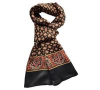 UK_Stone Men 100% Pure Silk Scarf Vintage Classic Pattern Double Layer Printed (#13)