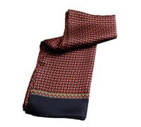 UK_Stone Men 100% Pure Silk Scarf Vintage Classic Pattern Double Layer Printed (#3 black)