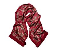 UK_Stone Men 100% Pure Silk Scarf Vintage Classic Pattern Double Layer Printed (#8 wine red)