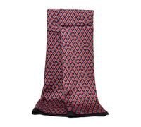 UK_Stone Men 100% Pure Silk Scarf Vintage Classic Pattern Double Layer Printed (#8 wine red)