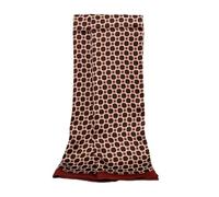 UK_Stone Men 100% Pure Silk Scarf Vintage Classic Pattern Double Layer Printed (#8 wine red)