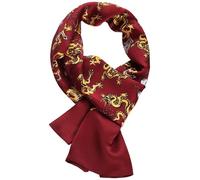 UK_Stone Men 100% Pure Silk Scarf Vintage Classic Pattern Double Layer Printed (#9 wine red)