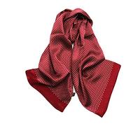 UK_Stone Men's 100% Silk Scarf, Vintage Pattern, Polka Dot Wine Red, One Size