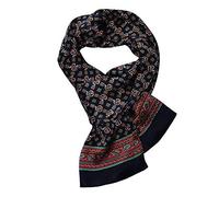 UK_Stone Men's 100% Silk Scarf, Vintage Pattern, Stirrups pattern black, One Size