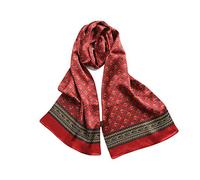 UK_Stone Men's 100% Silk Scarf, Vintage Pattern, Stirrups pattern wine red, One Size