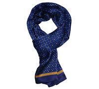 UK_Stone Men's 100% Silk Scarf, Vintage Pattern, Vintage flower pattern #3 dark blue, One Size