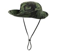 UK_Stone Men's Camo Camouflage Fishing Hats UV Sun Hat UPF 50+ Summer Hat Wide Brim Boonie Hat Fishing Hat Outdoor Cotton Foldable Hiking Hat for Head Circumference 55-62 cm, Army Green Camouflage,