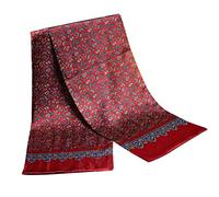 UK_Stone Men's Scarf 100% Silk Scarf Paisley Patterned Scarf Vintage Pattern Scarf For Men 100% Genuine Silk High Grade Silk Satin Scarf (Red)