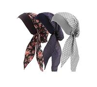 UK_Stone Women's Floral Polka Dot Cherry Cotton Ethnic Turban Hat Chemo Head Scarves Hair Loss Headwear - Multicolour - One size
