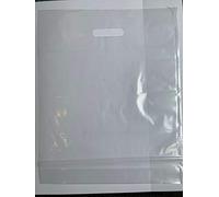 Uk Store 247 Clear Transparent Colour Plastic Polythene Die Cut Handle Carrier Bags Patch Varigauge Shopping Gift Boutique Party Fancy 54cm x 46cm + 7cm ( 22 x 18 + 3' (Pack of 50)