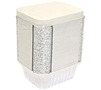 Uk Store 247 Silver Foil Food Aluminium Trays/Dishes/Catering Grade Containers & Lids 120 x 100 x 49mm (No 1) (50)