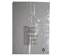Uk Store CLEAR TRANSPARENT DEGRADABLE PLASTIC ADDITIVES SELF SEAL GARMENT CLOTHING RETAIL PACKAGING BAGS WITH SAFETY WARNING - SMALL SIZE 10 x 12 + 1.5'' (100)