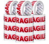 UK SUPPLIES LIMITED 12 Rolls LOW NOISE Premium Fragile Packaging Tape (All Pack Sizes) 48MM X 66M Extra Strong Secure Sticky Adhesive Durable Parcel Sealing Tape for Packing Boxes & Moving Houses