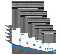 UK SUPPLIES LIMITED 125 Assorted Mix (5 Sizes, 25 Each) Grey Mailing Poly Parcel Postage Delivery Bags Waterproof & Strong Self-Seal Postage Mailers for Shipping Posting & Packaging