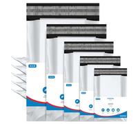 UK SUPPLIES LIMITED 125 Assorted Mix (5 Sizes, 25 Each) White Mailing Poly Parcel Postage Delivery Bags Waterproof & Strong Self-Seal Postage Mailers for Shipping Posting & Packaging