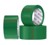 UK SUPPLIES LIMITED 3 Rolls LOW NOISE Premium Green Packaging Tape (All Packs & Colors) 48MM X 66M Extra Strong Secure Sticky Adhesive Durable Parcel Sealing Tape for Packing Boxes & Moving Houses