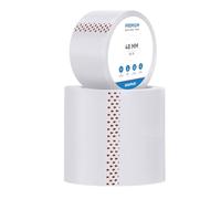 UK SUPPLIES LIMITED 3 Rolls LOW NOISE Premium White Packaging Tape (All Packs & Colors) 48MM X 66M Extra Strong Secure Sticky Adhesive Durable Parcel Sealing Tape for Packing Boxes & Moving Houses