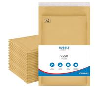 UK SUPPLIES LIMITED A6 A5 A4 A3 (Pick Size & Qty) Padded Gold Bubble Envelopes Peal & Seal Packaging Bags Bubble Mailer Postal Wrap Envelope Parcel Mailers for Mailing Goods, A3 300mm x 445mm 20 Pack
