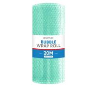UK SUPPLIES LIMITED Green Biodegradable Bubble Wrap Roll (Pick Any Size 300MM to 1000MM) Lightweight Packing Wrap for Shipping, Moving House & Storage, Protective Packaging Roll, 750MM x 20M