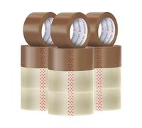 UK SUPPLIES LIMITED, Low Noise Mixed Packaging Parcel Tape, 48MM X 66M I Brown & Clear Tape I Extra Strong Packing Tape (Pack of 12)