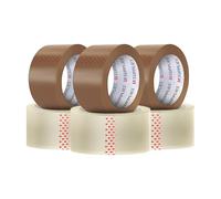 UK SUPPLIES LIMITED, Low Noise Mixed Packaging Parcel Tape, 48MM X 66M I Brown & Clear Tape I Extra Strong Packing Tape (Pack of 6)