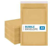 UK Supplies Ltd Gold Bubble Padded Mailer Envelope - Pick Any Size/Colour | DL A6 A5 A4 A3 Gold Bubble Padded Mailers Peel and Seal Postal Bubble Wrap Envelopes for Mailing A4 Pack of 10