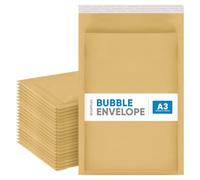 UK Supplies Ltd Gold Bubble Padded Mailer Envelope - Pick Any Size/Colour | DL A6 A5 A4 A3 Gold Bubble Padded Mailers Peel and Seal Postal Bubble Wrap Envelopes for Mailing A3 Pack of 100