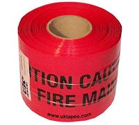 UK Tapes CAUTION FIRE MAIN BELOW detection tape - WAVEYWIRE - underground detectable warning tape with twin tracer wires (150mm x 100M)