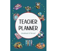 UK Teacher Planner: Undated Lesson Plan Diary | A4 (210 x 297 mm) | Weekly & Monthly Agenda | 6 Subjects/Periods, Days Horizontally Across the Top | For Primary/Secondary School & Homeschooling