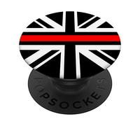 UK Thin Red Line Flag Firefighter United Kingdom Union Jack PopSockets Swappable PopGrip