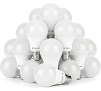 Uk Timple B22 LED Light Bulb, High Brightness, Cool White 4000K, 9W Bulb = 90W Halogen, A60 Cap GLS 980LM 86% Energy Saving Lightbulbs, Non-Dimmable, Ra ≥ 80-25000hrs Life - 20 Pack