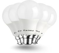 Uk Timple B22 LED Light Bulb, High Brightness, Cool White 4000K, 9W Bulb = 90W Halogen, A60 Cap GLS 980LM 86% Energy Saving Lightbulbs, Non-Dimmable, Ra ≥ 80-25000hrs Life - 5 Pack