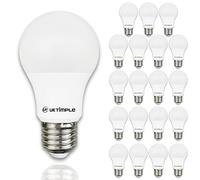 Uk Timple E27 LED Light Bulb, High Brightness, Daylight 6500K, 11W Bulb = 110W Halogen, A60 Cap GLS 1200LM 86% Energy Saving Lightbulbs, Non-Dimmable, Ra ≥ 80 25000hrs Life - 20 Pack