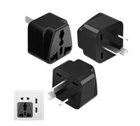 UK to Australia Plug Adapter, 3PCS UK to China Plug Adapter, Australian Plug Adaptor From UK, Travel Plug Adapter UK to Australia With 5A Fuse for Business Family Travel Outdoor