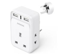 UK to Australia Plug Adapter, 6 IN 1 Australian Travel Adapter with 2 USB Ports and 1 Type C Fast Charger(5V/3.4A) and 2 Shaver Plug Adaptor UK to Australian New Zealand Fiji Argentina more (Type I)