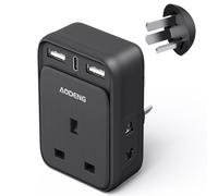 UK to Australia Plug Adapter, AODENG Australian Travel Adapter with 2 USB Ports and 1 30W Type C(5V/3.4A) and 2 Shaver Plug Input for UK to Australian New Zealand Fiji and more (Type I)