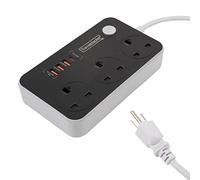 Uk To Barbados Travel Adapter Usb Usbc Multi Sockets Earthed Grounded 3 Pin Plug 2 M Lead