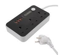 Uk To Egypt European Travel Adapter Plug 3 Sockets to Portugal Greece Italy Turkey Mains Switched Earthed Extension Usb Usbc Ports