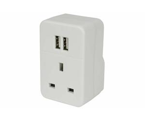 UK to EU Travel Adapter, UK to European Plug Adapter, with 2 USB Ports