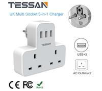 UK to Europe Plug 2 Way Grounded Schuko Plug Travel Adapter for France