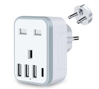 UK to European Plug Adapter Travel Adapter With 4 USB Charger Adapter Universal Travel Charger Adapter