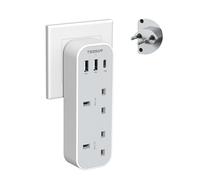UK to Switzerland Plug Adapter, TESSAN Swiss Plug Adapter with 3 USB Ports (1 USB C), 2 Way Grounded Type J Travel Adaptor for Jordan, Liechtenstein, Madagascar, Rwanda