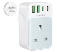 UK to US Plug Adapter, PD 35W USB C Fast Charge USA Travel Adapter with 2 USB A and 2 Type C, American Plug Adapter from UK to USA Canada Mexico Thailand Colombia and More(Type B)