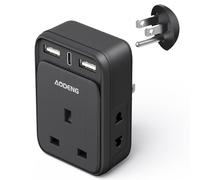 UK to US Plug Adapter, USA Travel Adapter with 2 USB-A Ports & 1 USB-C Ports(5V/3.4A) and 2 Shaver Plug Adaptor UK for Shaver/Toothbrush, US Plug Adapter for Thailand Mexico Colombia(Type B)