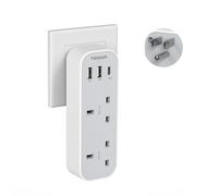 UK to US Plug Adaptor with USB C, TESSAN 2 Way USA Travel Adapter with 3 USB Charger, Type B Adapter to American, Mexico, Canada, Thailand, Jamaica