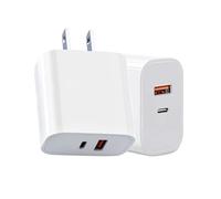 UK to USA Plug Adapter with USB C & USB A Ports 2 Pin 20W USB Plug Travel Charger for Shaver/Toothbrush/IPhone/IPad/Samsung, Japan/China/Canada/Mexico/Jamaica Universal Travel Gadget (White)