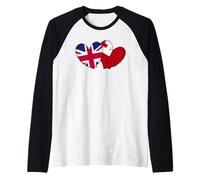 UK Tonga Heart Flag British Tongan Friendship Raglan Baseball Tee