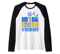 UK Treasure Hunter Metal Detecting Roam Digging Fun Raglan Baseball Tee