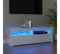 vidaXL TV Cabinet with LED Lights High Gloss White Hifi Stand Stereo Cabinet