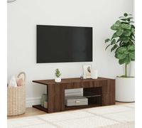 vidaXL TV Cabinet with LED Lights Brown Oak 90x39x30 cm, Brown